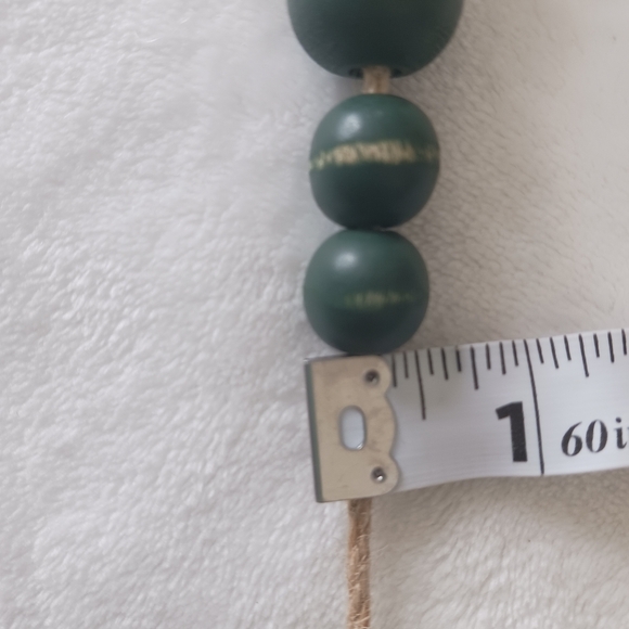 Boho Wooden Round Bead Garland w/ Jute Tassels - Picture 11 of 13